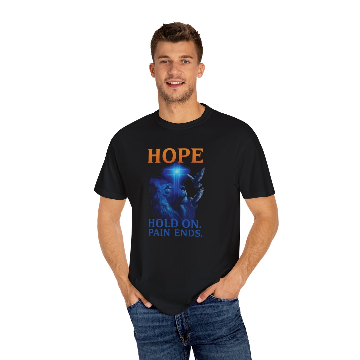 HOPE T-Shirt - Hold On Pain Ends - Inspirational Angel Design - Unisex Comfort Tee