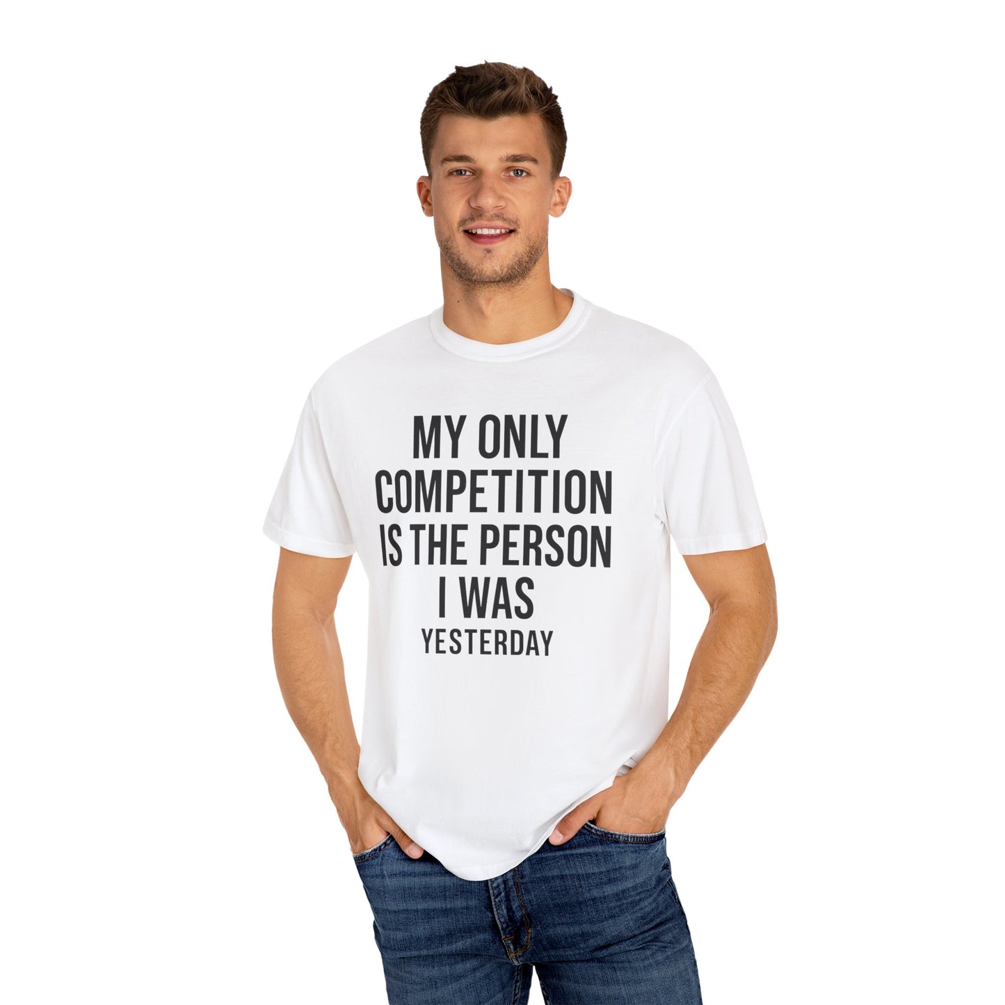 “Motivational Gym T-Shirt – ‘My Only Competition Is Me’ | Self-Discipline & Growth Tee”"