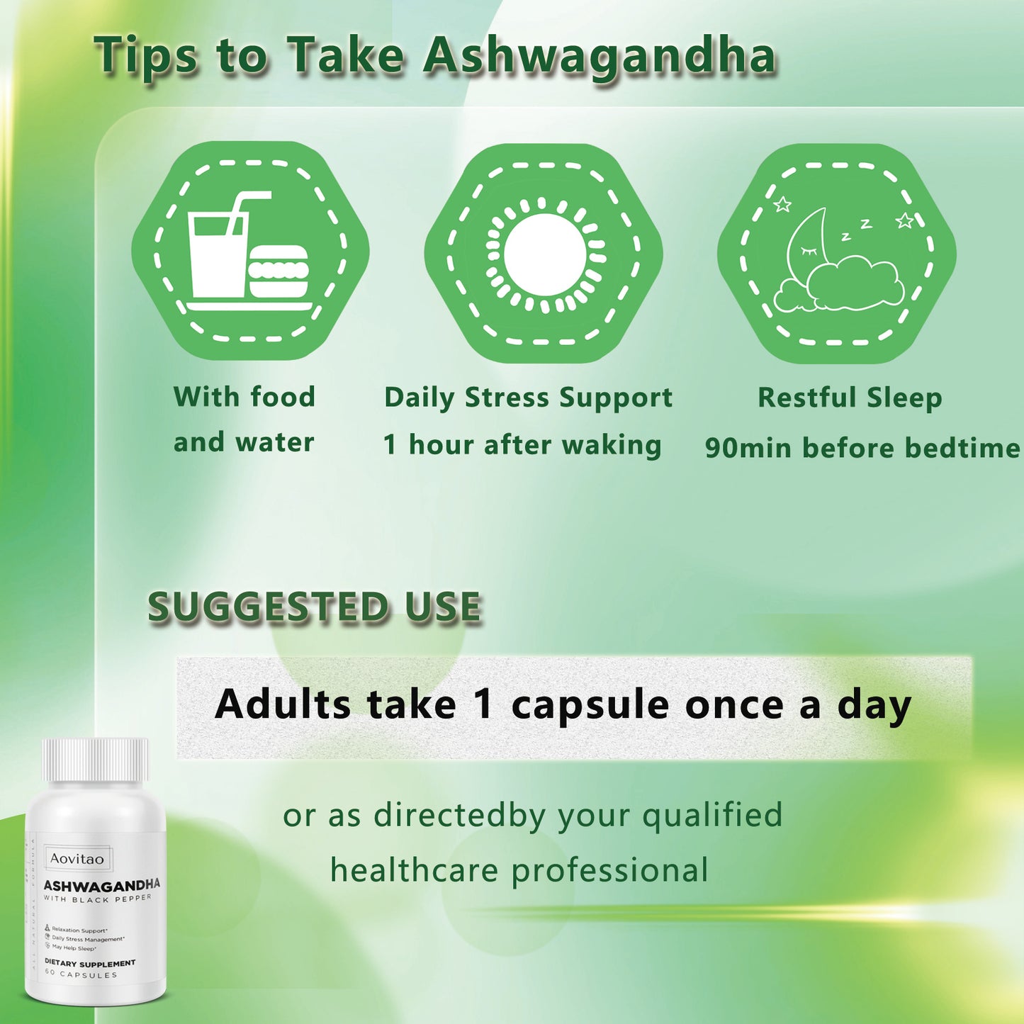 Ashwagandha 650mg + Black Pepper — 60 Vegan Capsules | Made in USA