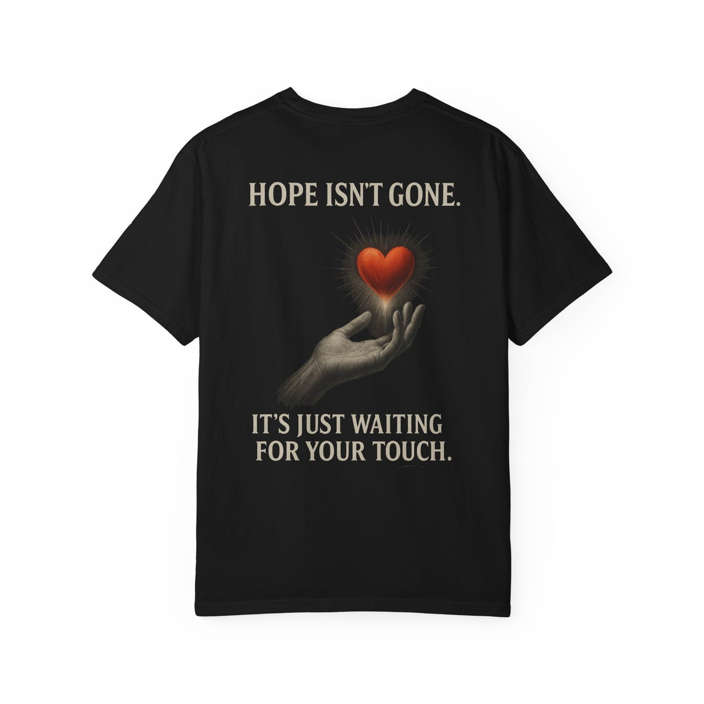 "Your Heart Is Safe Here" – Unisex Faith T-Shirt with Heart & Hands Illustration