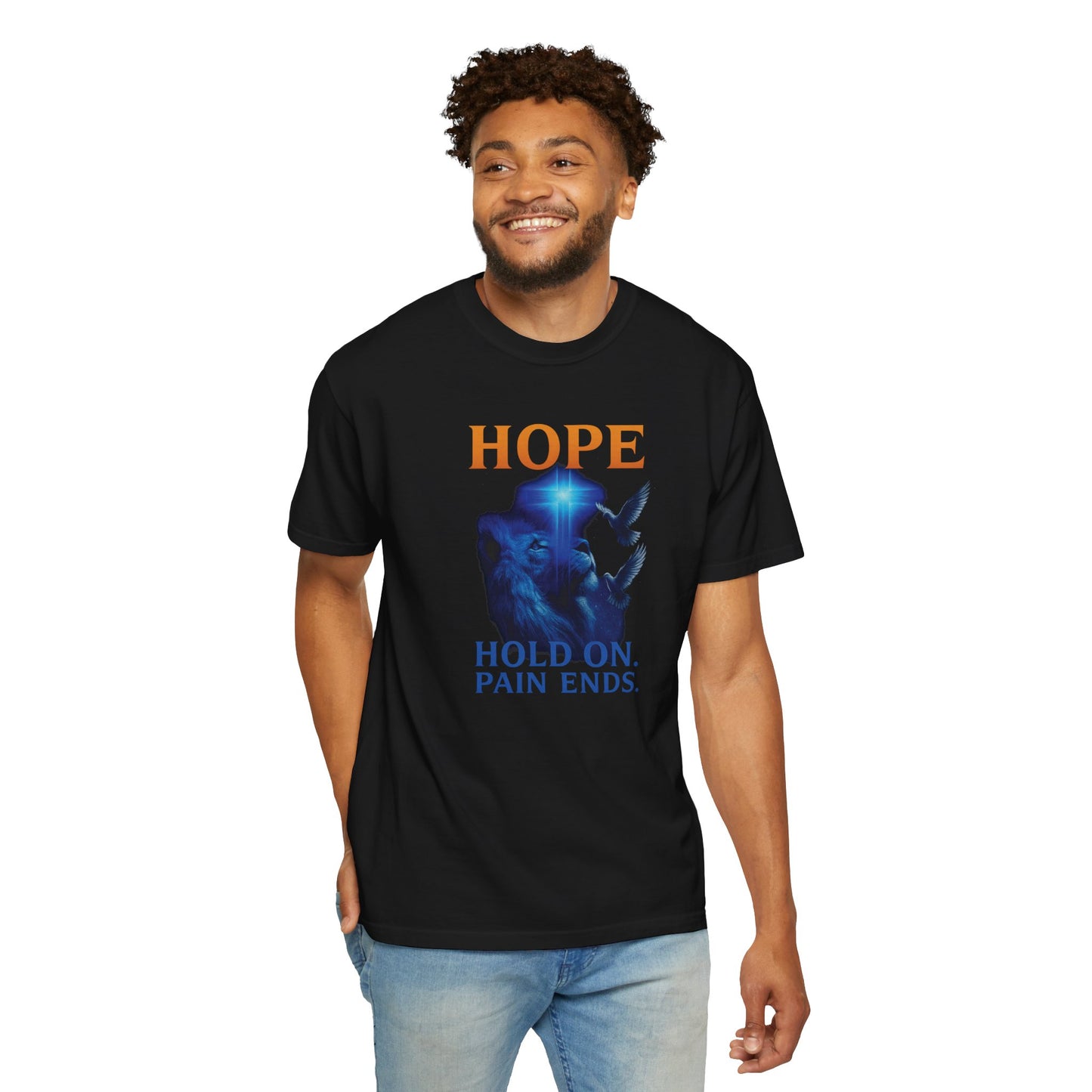 HOPE T-Shirt - Hold On Pain Ends - Inspirational Angel Design - Unisex Comfort Tee