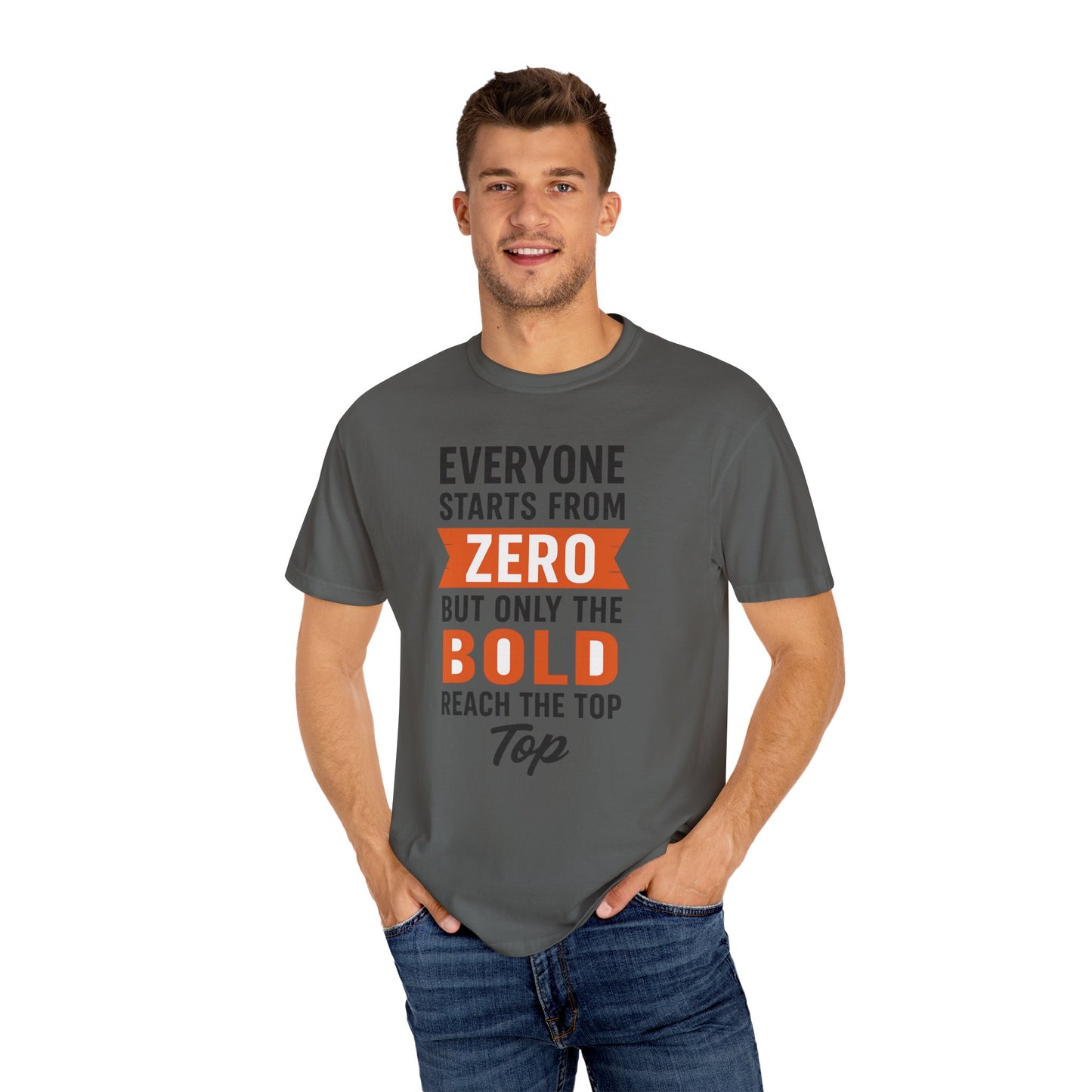 Motivational Gym T-Shirt – Everyone Starts From Zero | Bold Fitness Tee