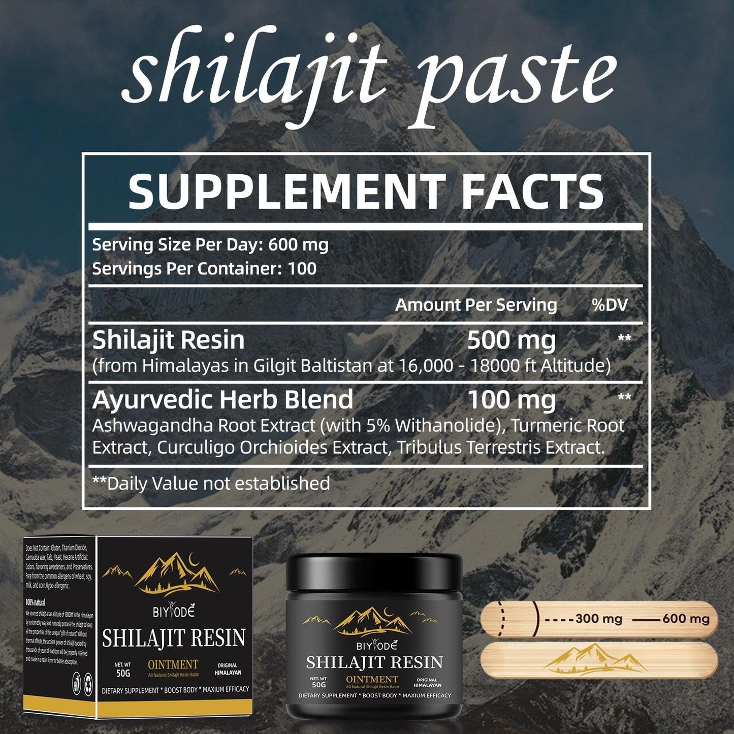 Pure Himalayan Shilajit Resin with Ashwagandha – Natural Energy & Vitality Booster