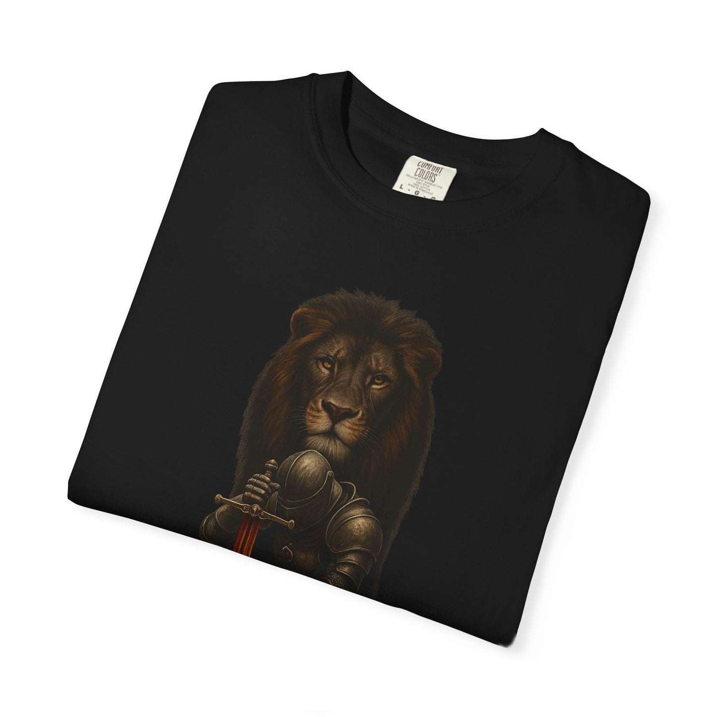 Lion Warrior T-Shirt - Medieval Knight Lion Design - Epic Fantasy Unisex Tee