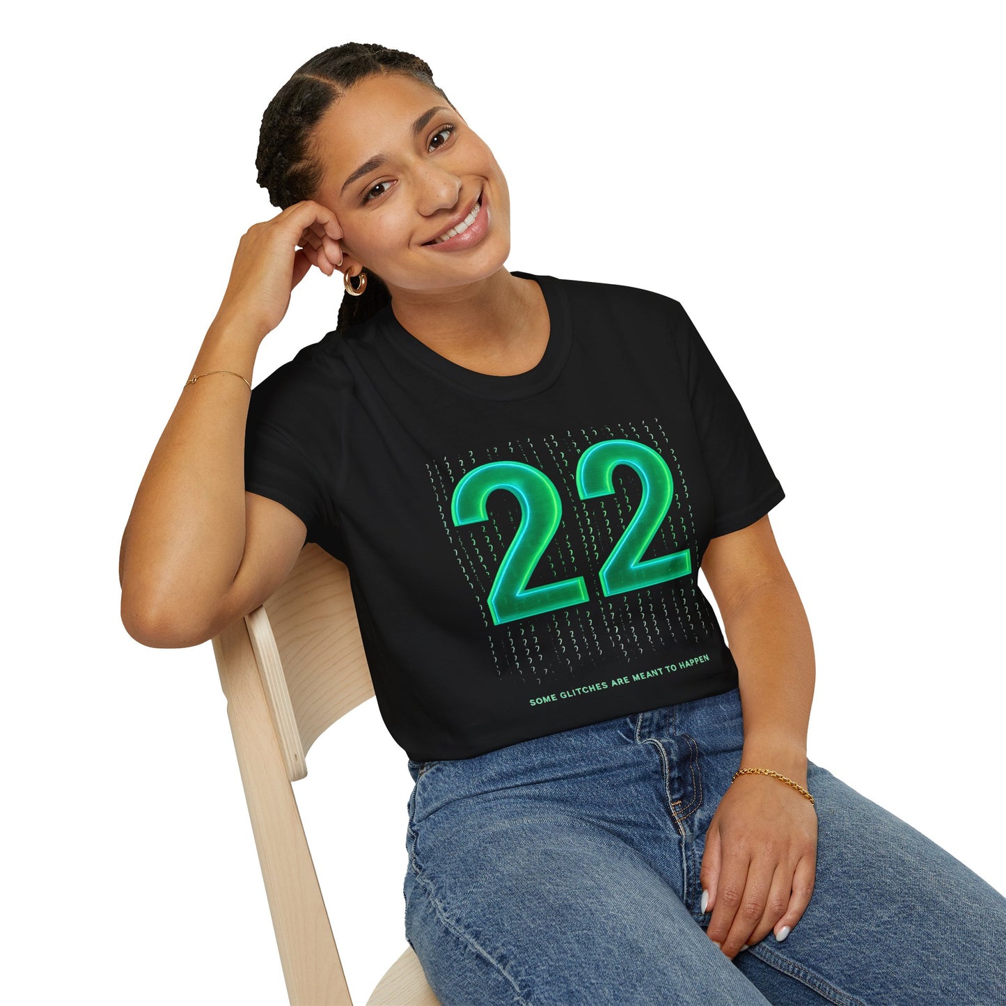 22:22 Matrix Code Synchronized Heartbeat T-Shirt - Mystical Twin Souls Cosmic Connection Unisex Premium Tee - Interdimensional Travelers Gift