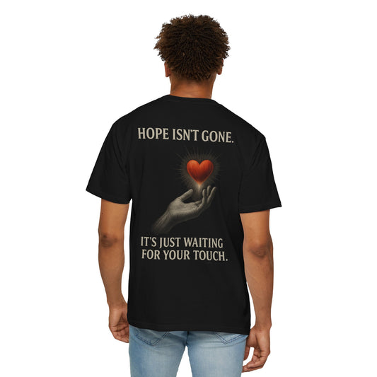 "Your Heart Is Safe Here" – Unisex Faith T-Shirt with Heart & Hands Illustration