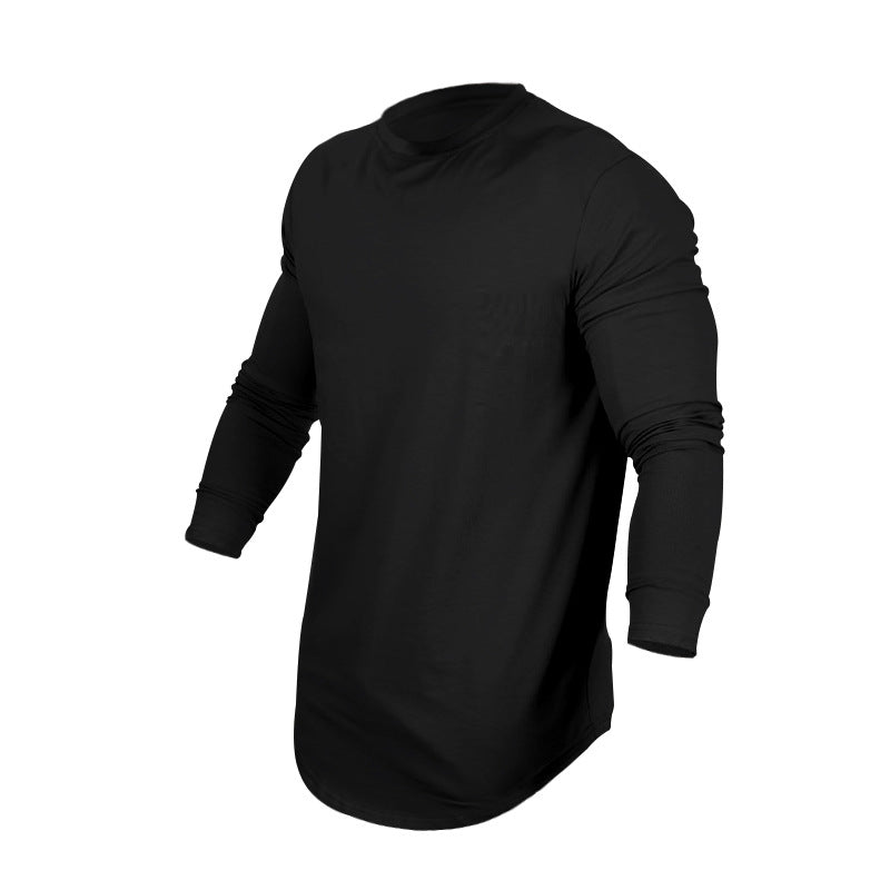 Black long-sleeve shirt on a white background